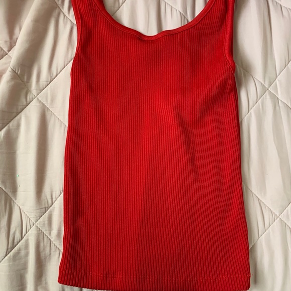 Red Rib Knit Tank Top - Picture 2 of 2